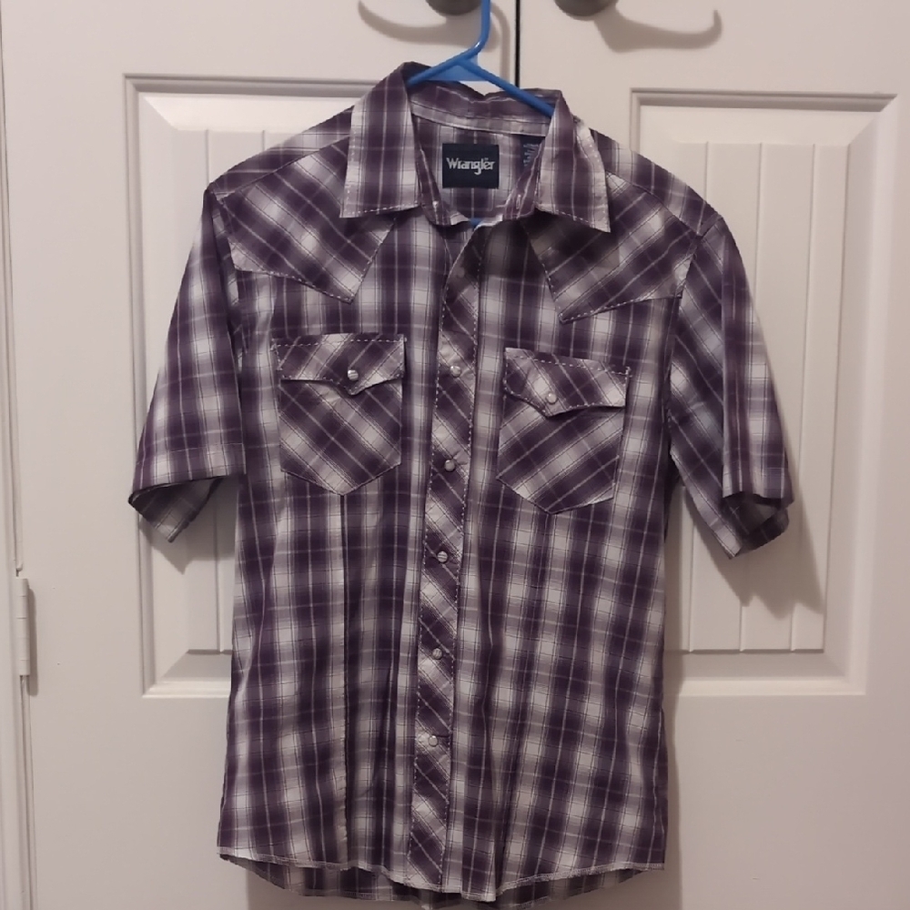 Wrangler Men's Purple Plaid Shirt